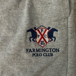 NWOT Custom Embroidered Farmington Polo Club Sweatpants.